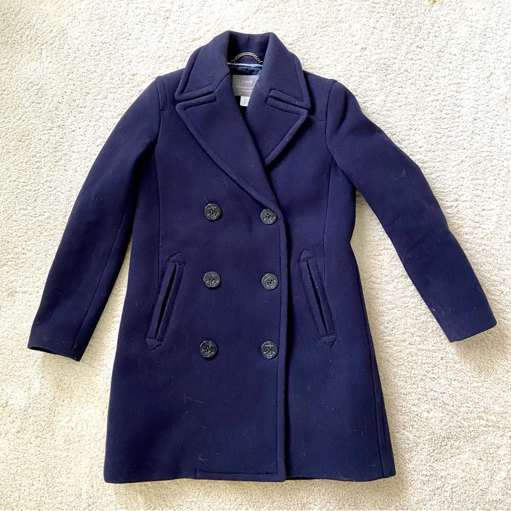 J. Crew Stadium Cloth Captain’s Coat Nello Gori Wool Navy Blue 2